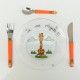 Assiette + 3 couverts Sophie girafe