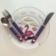 Assiette + 3 couverts Flamant-Rose