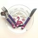 Assiette + 3 couverts Flamant-Rose