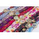 Montre femme arabesque rouge rose or bracelet tissu