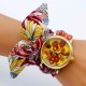 Montre femme coquelicot tournesol or bracelet tissu