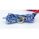 Montre femme trefle or bracelet tissu