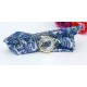 Montre femme chouette hibou or bracelet tissu