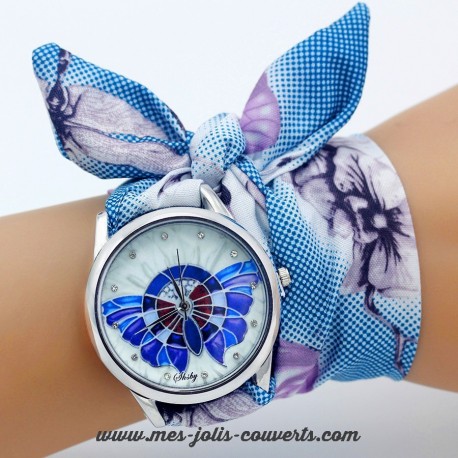 Montre foulard femme 1 bracelet supplémentaire Montre bracelet