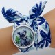 Montre koala argent bracelet tissu