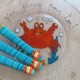 assiette et trio de petits couverts motif crabe marché de vieux boucau